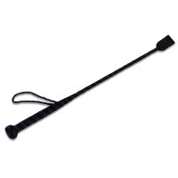 Pleasurable BDSM riding crop made of leather, with slapper