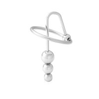 Glans ring with sperm trap and three balls, made of stainless steel