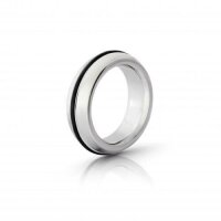 Solid glans ring made of stainless steel, with silicone...