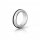 Solid glans ring made of stainless steel, with silicone ring in black, 25 mm