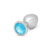 Anal plug made of stainless steel with gemstone