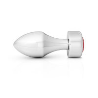 Stilvoller Analplug aus Aluminium mit wunderschönem Schmuckstein in Transparent