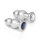 Double butt plug anal trainer made of stainless steel Size XL blue