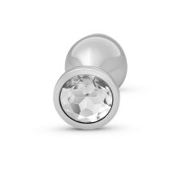 Sinnlicher Analplug aus Stahl mit Schmuckstein, in verschiedenen Farben und Durchmesser Gr. M(Ø: 34 mm) Rot