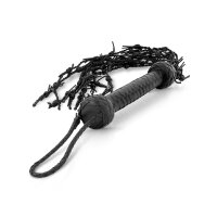 Leather whip with leather spikes strap whip