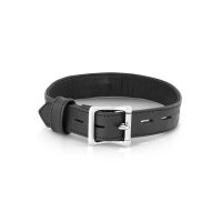 Leather choker necklace with o-ring black