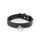 Leather choker necklace with o-ring black