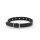 Leder BDSM Halsband mit O-Ring, schwarz, mit Stachelnieten, passend für Halsumfang 390 bis 510 mm