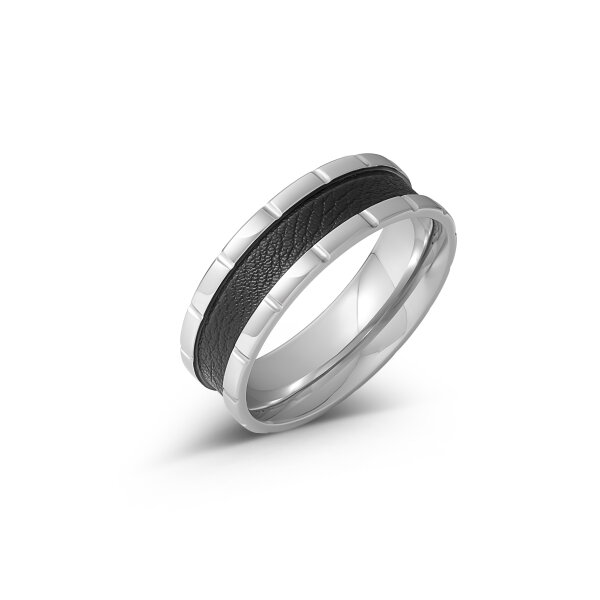 Designer cockring with stainless steel leather insert, Ã˜ 35 to 55 mm
