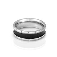 Designer cockring with stainless steel leather insert, Ø 35 to 55 mm