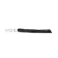 Leather whip flogger with 2 handles stainless steel anal plugs