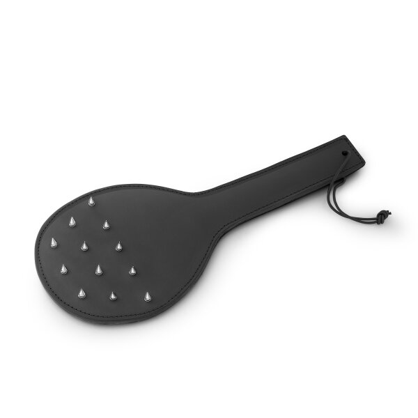 Exciting SM paddle made of leather, round, with spikes