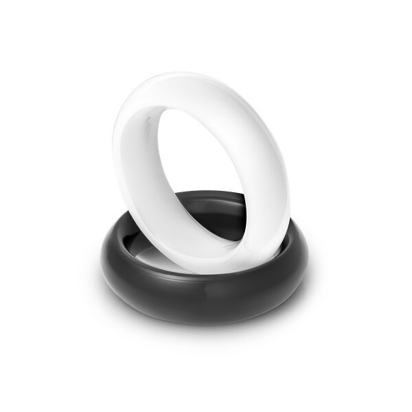 Lightweight acrylic cockring, in black or white, Ã˜ 35 - 55 mm