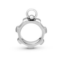 Solid O finger ring, slave ring, polished stainless steel