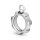 Solid O finger ring, slave ring, polished stainless steel