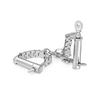 Darby Style BDSM handcuffs, link handcuffs, made of matt stainless steel