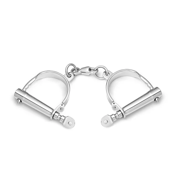 Derby Style BDSM handcuffs, link handcuffs, made of shiny...
