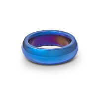 Exciting stainless steel cockring in blue, Ø 35 to 55 mm