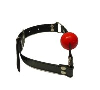 Mouth gag with ball and leather neck strap