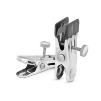 Sensual nipple clamps with attachment for weights, made of stainless steel