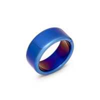 Impressive cockring made of brushed stainless steel in blue, Ø 35 to 55 mm