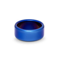 Impressive cockring made of brushed stainless steel in blue, Ø 35 to 55 mm