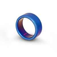 Impressive cockring made of brushed stainless steel in blue, Ø 35 to 55 mm