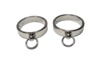 Massive BDSM handcuffs with O-ring stainless steel inside Ø 70 mm