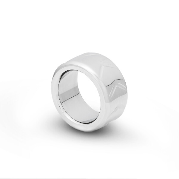 Solid stainless steel cockring with decorations