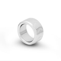 Solid stainless steel cockring with decorations