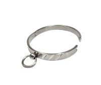 High-quality BDSM collar made of stainless steel, with O-ring and decorations