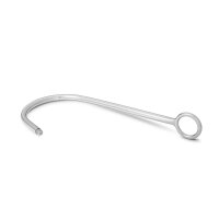 Stimulating anal hook made of stainless steel, with ball and eyelet