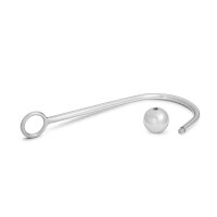 Stimulating anal hook made of stainless steel, with ball and eyelet