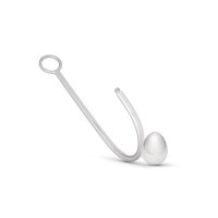 Stimulating anal hook made of stainless steel, with cone and eyelet