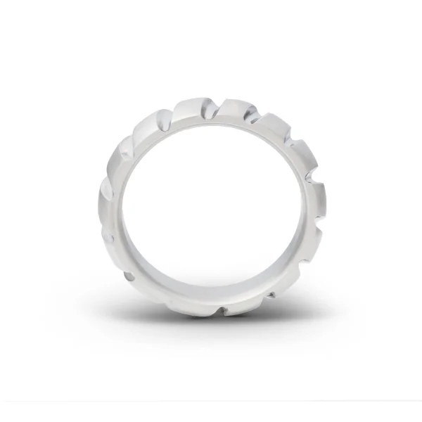 Solid glans ring made of brushed stainless steel with...