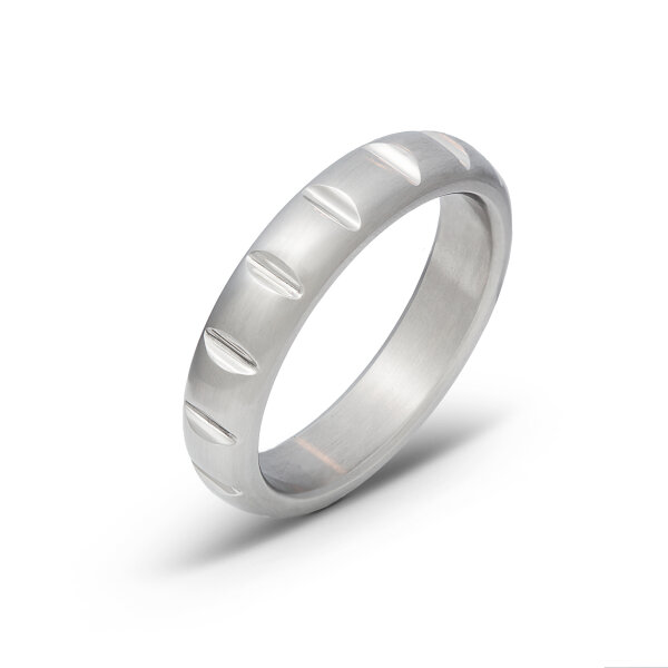 Solid stainless steel cock ring with decorations
