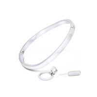 Ergonomic BDSM collar made of stainless steel with O-ring - 7 sizes