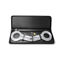 Aluminium testicle pillory with handcuffs & lock