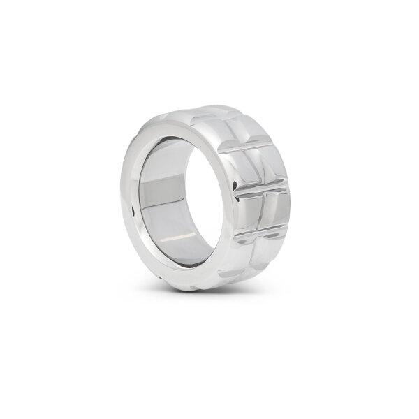Massiver Cockring aus Edelstahl mit Verzierungen