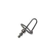 Stainless steel glans ring with dilator/penis plug pattern