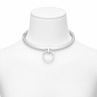 Edelstahl BDSM Halsband mit abnehmbarem O-Ring Höhe 8 mm