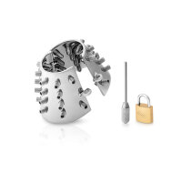 Oval CBT ball stretcher with 38 spikes, stainless steel, Ø 44 mm