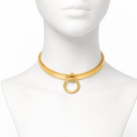 Ergonomisches BDSM Halsband 24 Karat vergoldet Innen...