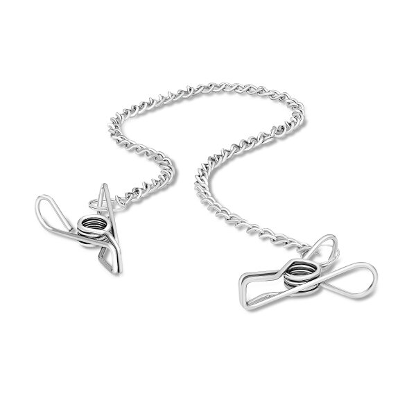 Metall Nippelklemmen mit Kette – 30 cm