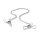 Metall Nippelklemmen mit Kette – 30 cm