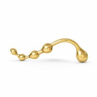 Anal Dildo aus Edelstahl &ndash; 24 Karat vergoldet mit 5...