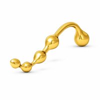 Anal Dildo aus Edelstahl &ndash; 24 Karat vergoldet mit 5...