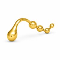 Anal Dildo aus Edelstahl – 24 Karat vergoldet mit 5 Kugeln
