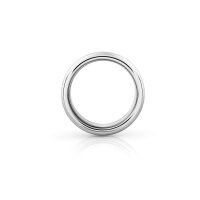 Seductive stainless steel cockring, with grooves, Ã˜ 35 to 55 mm