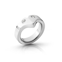 Ergonomic glans ring made of stainless steel, with gemstone